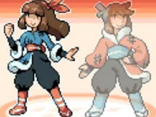 Pokemon Hearth Edition Gameplay-Screenshot mit Pokemon, die eine Route verteidigen